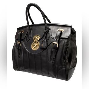 Ralph Lauren Ricky  Quilted Nappa Leather Top Handle Bag-